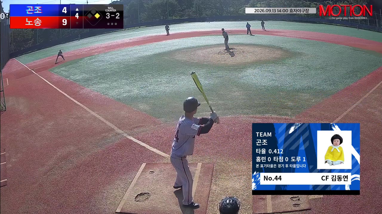 김동연(44번, 곤조) 삼진 클립 | vs 노송 | 9/13 (효자야구장)