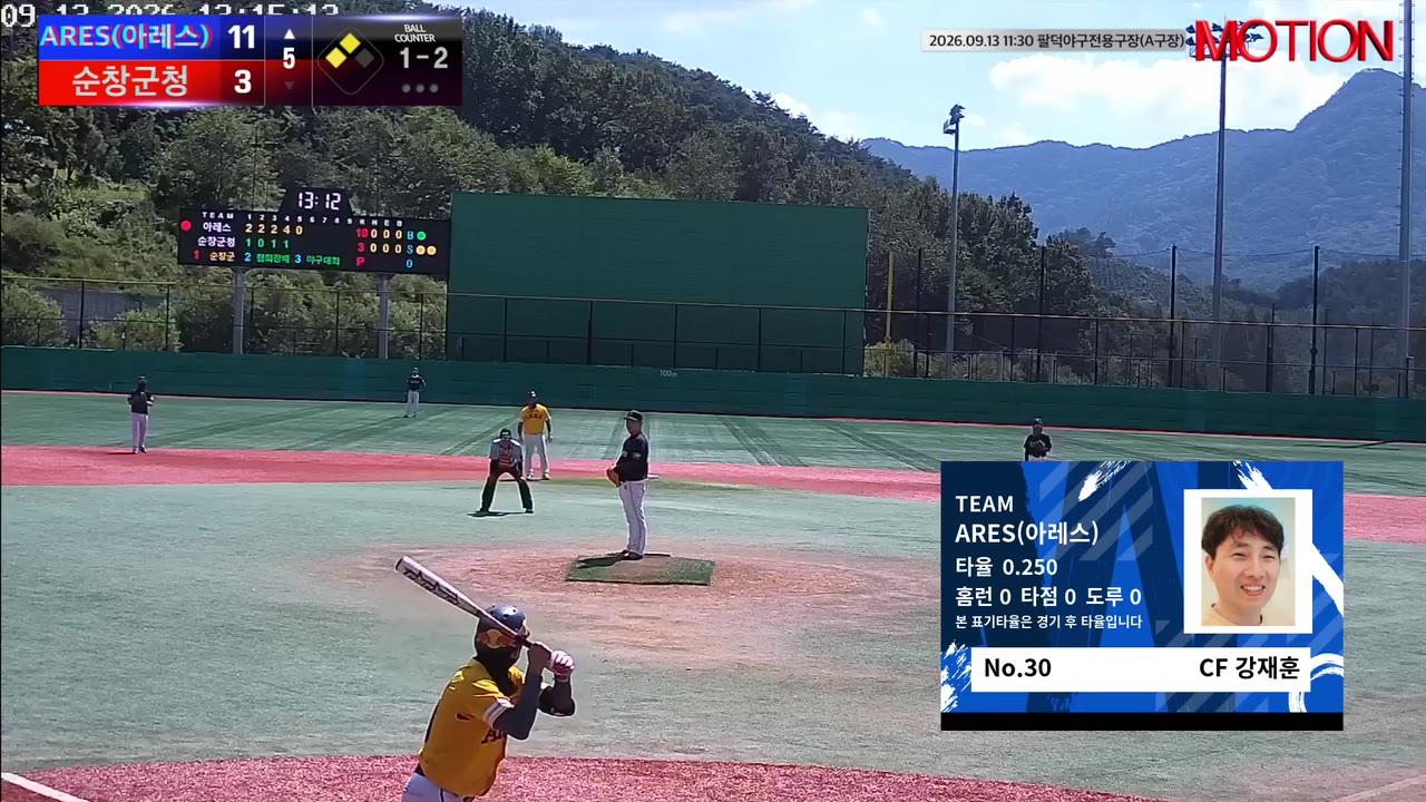 강재훈(30번, ARES(아레스)) 삼진 클립 | vs 순창군청 | 9/13 (팔덕야구전용구장(A구장))