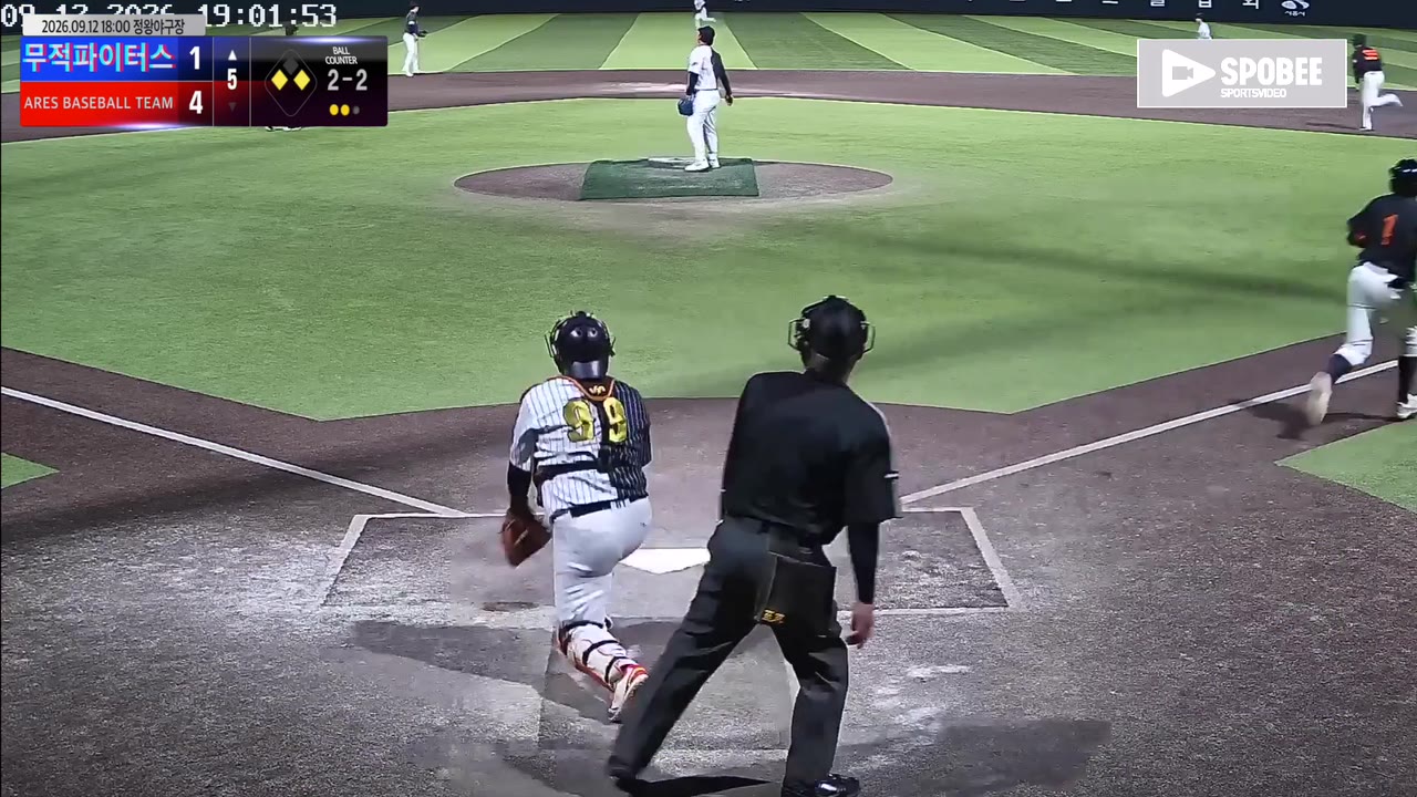 전웅조(1번, 무적파이터스) 3루타 클립 | vs ARES BASEBALL TEAM(ASURA) | 9/12 (정왕야구장)
