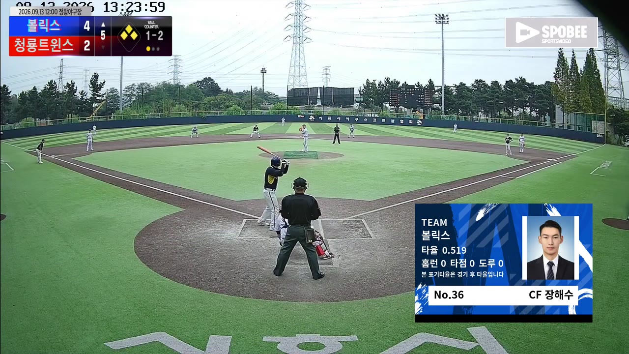 장해수(36번, 볼릭스) 사구 클립 | vs 청룡트윈스 | 9/13 (정왕야구장)