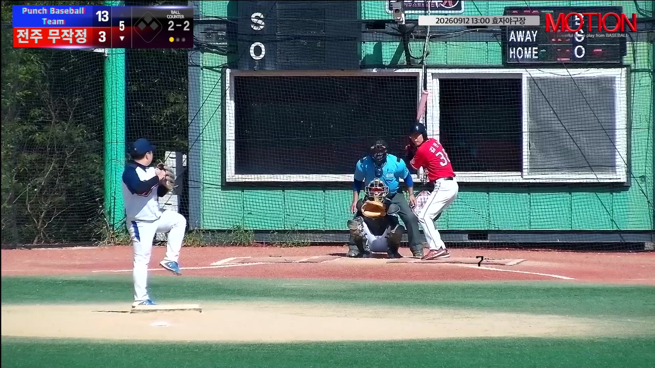 김민국(38번, 전주 무작정) 2루타 클립 | vs Punch Baseball Team | 9/12 (효자야구장)