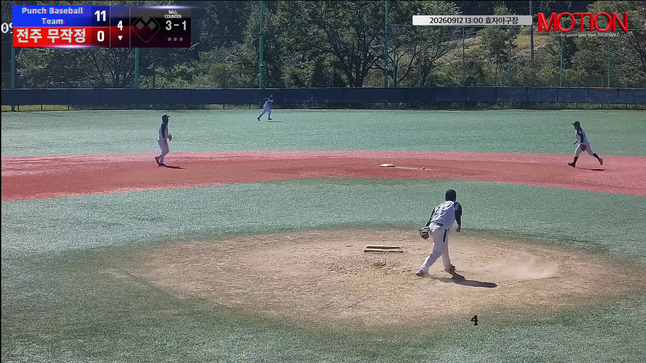 유정완(37번, 전주 무작정) 1루타 클립 | vs Punch Baseball Team | 9/12 (효자야구장)