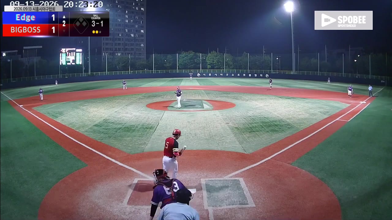 장영호(5번, Edge) 볼넷 클립 | vs BIGBOSS | 9/13 (소망야구장)