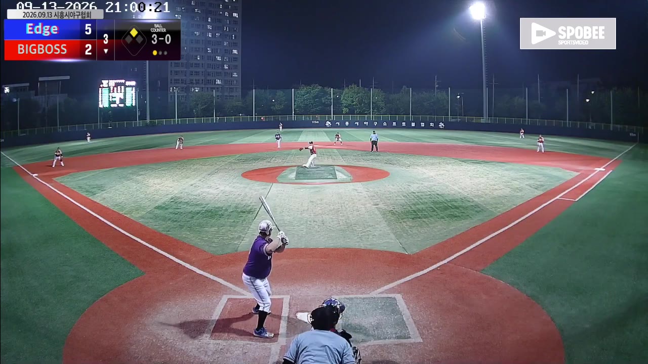 이준형(28번, BIGBOSS) 볼넷 클립 | vs Edge | 9/13 (소망야구장)