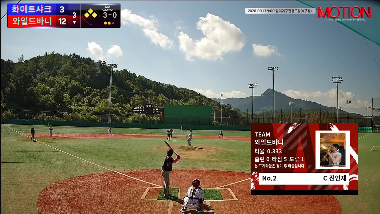 전인재(2번, 와일드바니) 3루타 클립 | vs 화이트샤크 | 9/13 (팔덕야구전용구장(A구장))