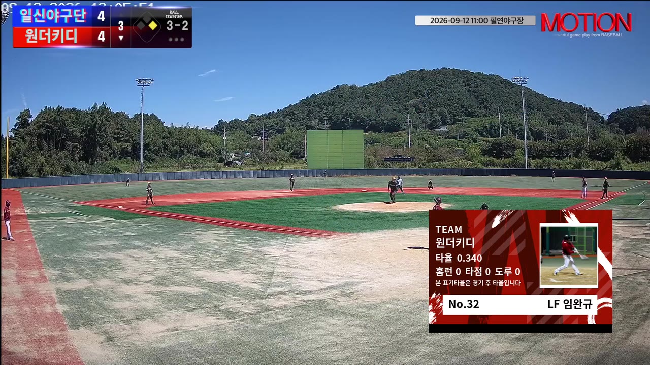 임완규(32번, 원더키디) 사구 클립 | vs 일신야구단 | 9/12 (필연야구장)
