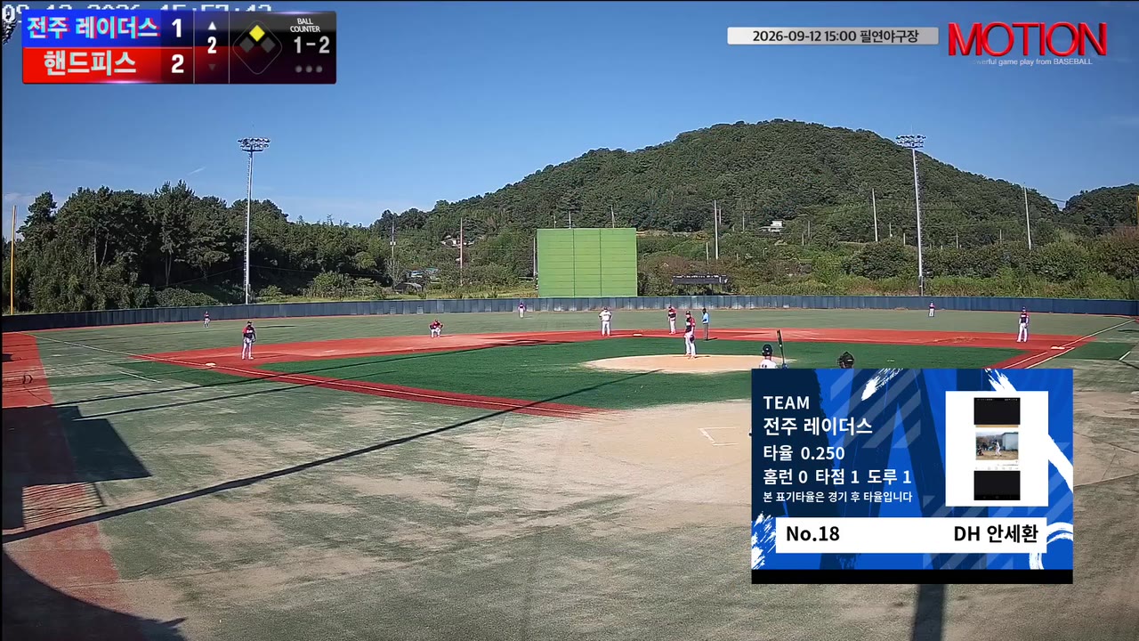 안세환(18번, 전주 레이더스) 1루타 클립 | vs 핸드피스 | 9/12 (필연야구장)
