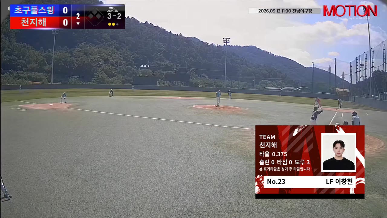 이창현(23번, 천지해) 볼넷 클립 | vs 초구풀스윙 | 9/13 (전남야구장)