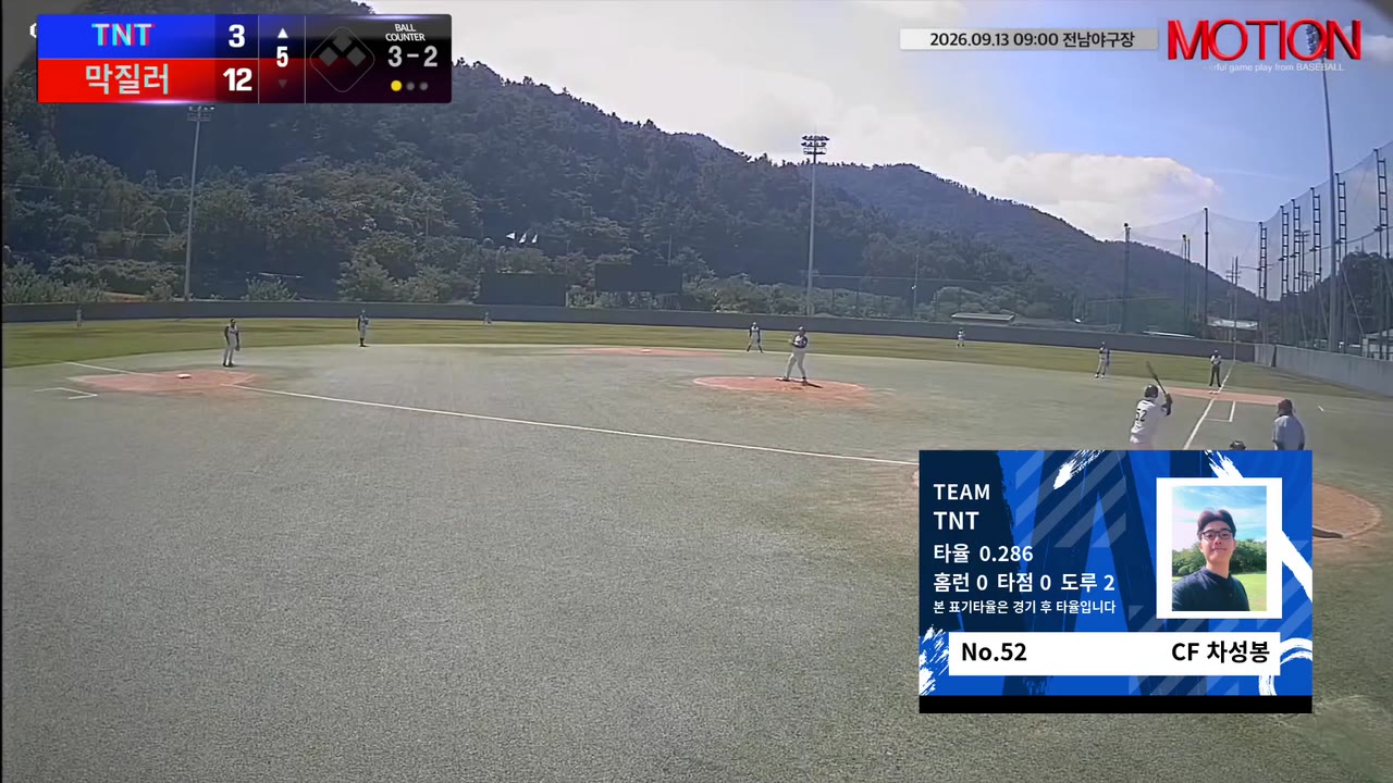 차성봉(52번, TNT) 1루타 클립 | vs 막질러 | 9/13 (전남야구장)