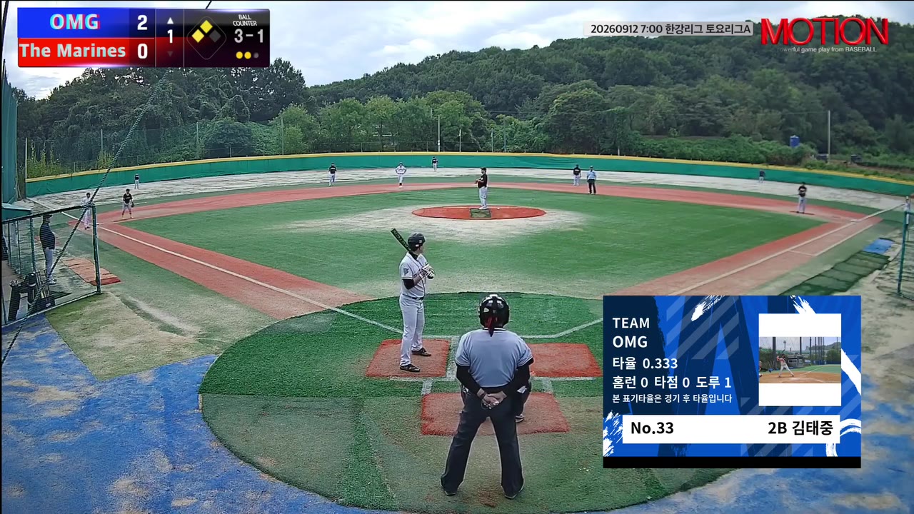김태중(33번, OMG) 실책 클립 | vs The Marines | 9/12 (고촌 야구장)