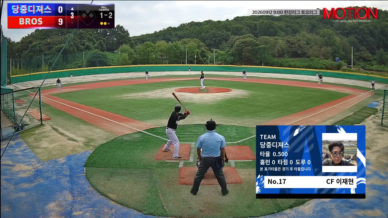 이재현(17번, 당중디져스) 2루타 클립 | vs BROS | 9/12 (고촌 야구장)