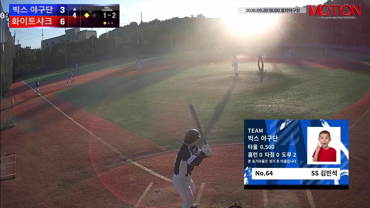 김민석(64번, 빅스 야구단) 삼진 클립 | vs 화이트샤크 | 9/20 (효자야구장)