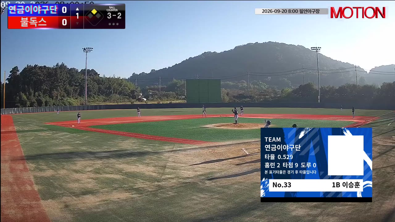 이승훈(33번, 연금이야구단) 볼넷 클립 | vs 불독스 | 9/20 (필연야구장)
