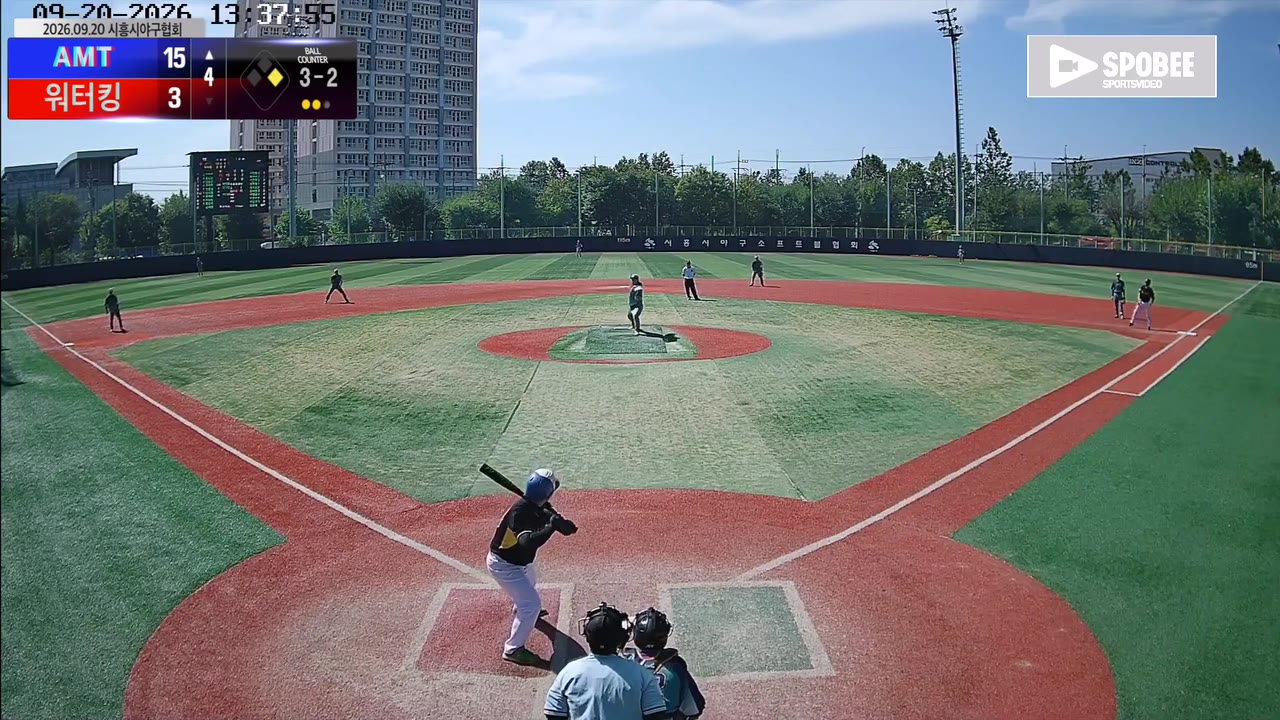 신석현(15번, AMT) 볼넷 클립 | vs 워터킹 | 9/20 (소망야구장)
