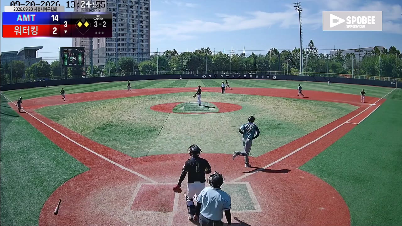 장복현(36번, 워터킹) 1루타 클립 | vs AMT | 9/20 (소망야구장)