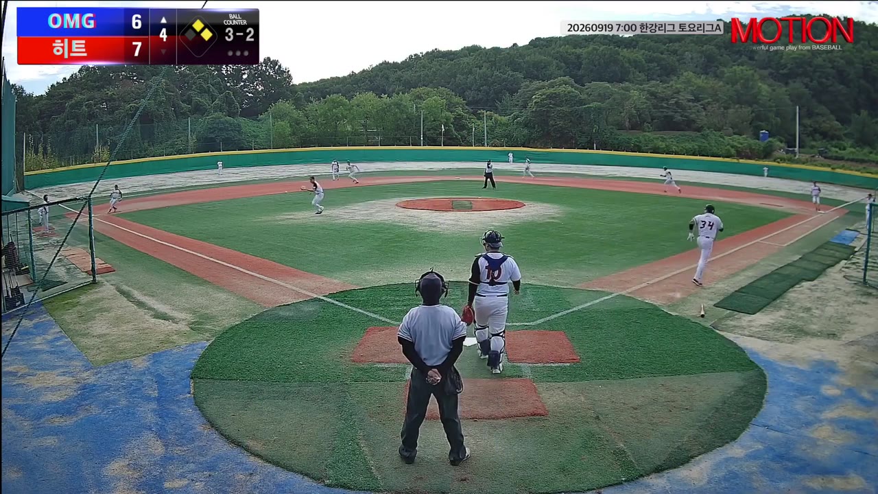 강성관(34번, OMG) 실책 클립 | vs 히트 | 9/19 (고촌 야구장)