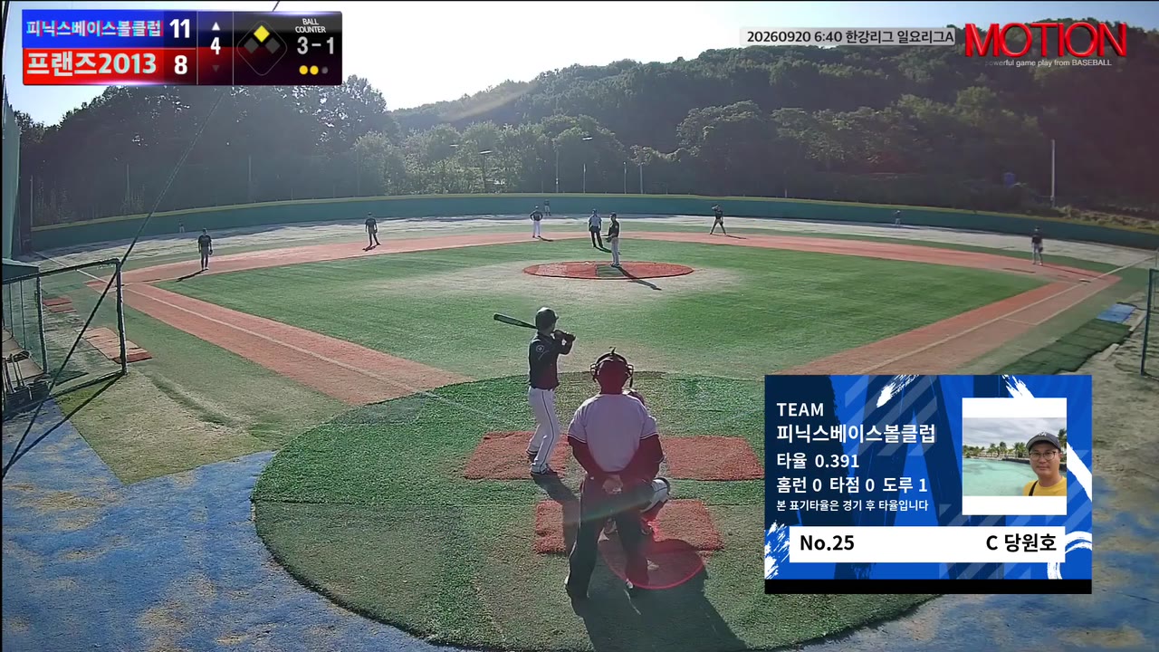 당원호(25번, 피닉스베이스볼클럽) 볼넷 클립 | vs 프랜즈2013 | 9/20 (고촌 야구장)
