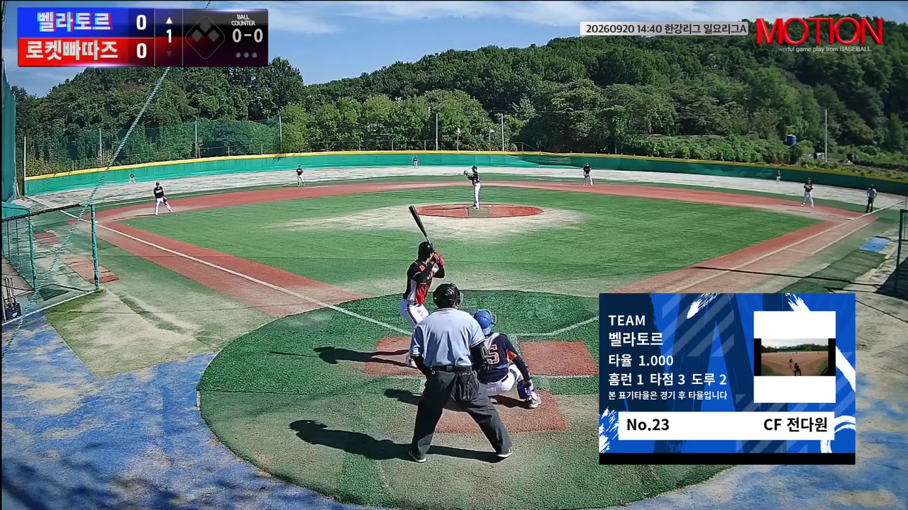 전다원(23번, 벨라토르) 1루타 클립 | vs 로켓빠따즈 | 9/20 (고촌 야구장)