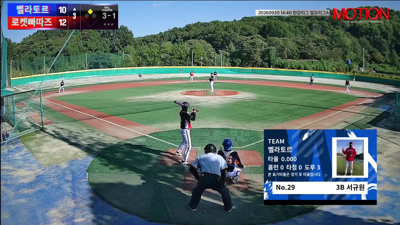 서규원(29번, 벨라토르) 사구 클립 | vs 로켓빠따즈 | 9/20 (고촌 야구장)