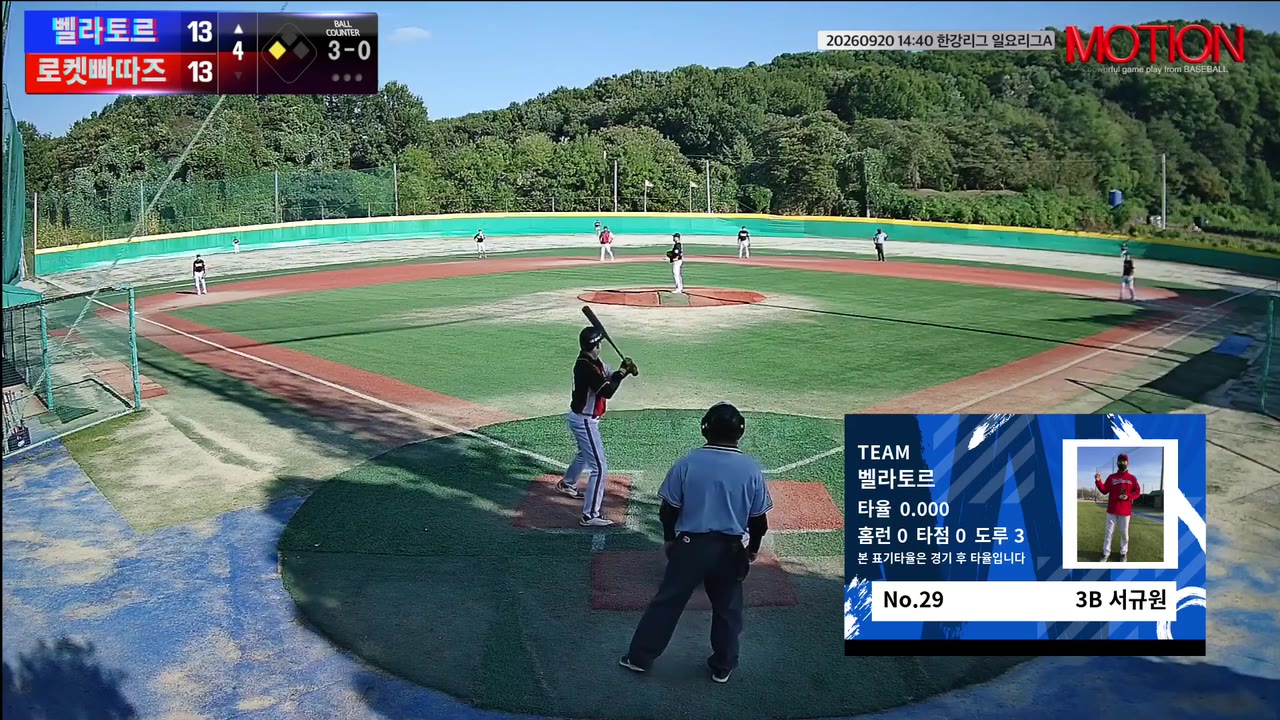서규원(29번, 벨라토르) 사구 클립 | vs 로켓빠따즈 | 9/20 (고촌 야구장)
