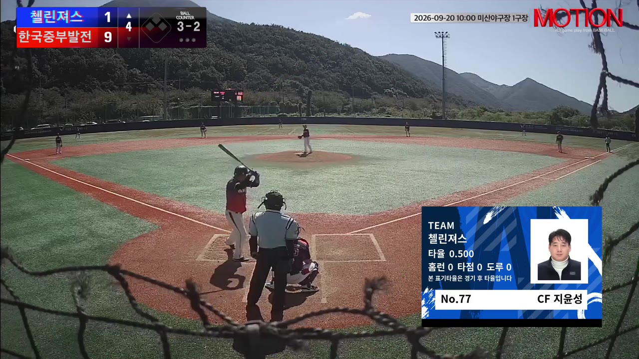 지윤성(77번, 첼린져스) 1루타 클립 | vs 한국중부발전 | 9/20 (미산야구장 1구장)