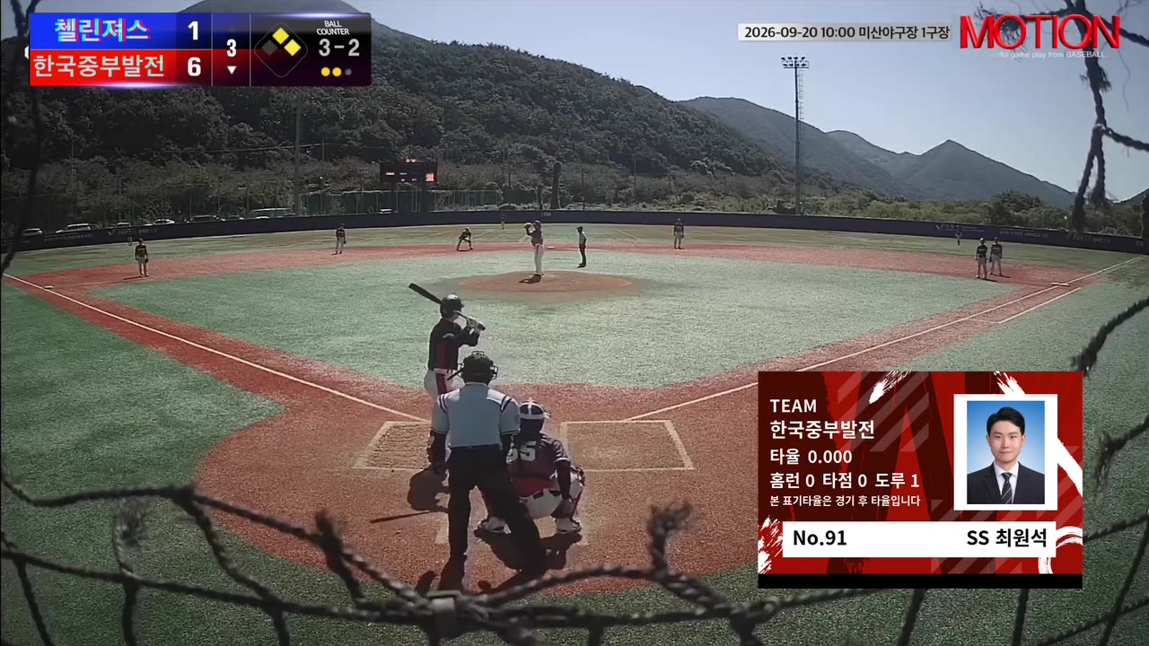 최원석(91번, 한국중부발전) 볼넷 클립 | vs 첼린져스 | 9/20 (미산야구장 1구장)