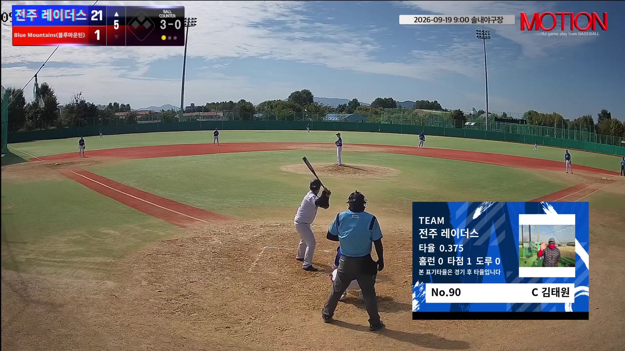 김태원(90번, 전주 레이더스) 볼넷 클립 | vs Blue Mountains(블루마운틴) | 9/19 (솔내야구장)
