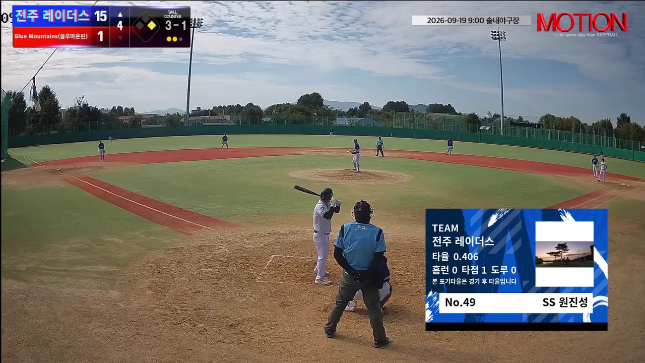 원진성(49번, 전주 레이더스) 볼넷 클립 | vs Blue Mountains(블루마운틴) | 9/19 (솔내야구장)