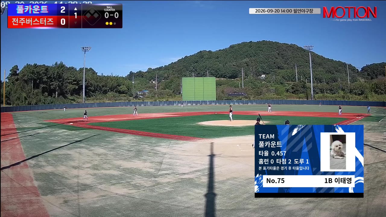 이태영(75번, 풀카운트) 실책 클립 | vs 전주버스터즈 | 9/20 (필연야구장)