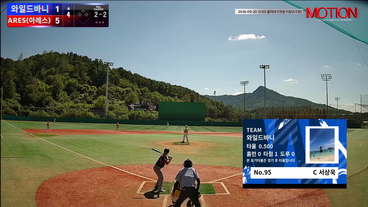 서상욱(95번, 와일드바니) 2루타 클립 | vs ARES(아레스) | 9/20 (팔덕야구전용구장(A구장))