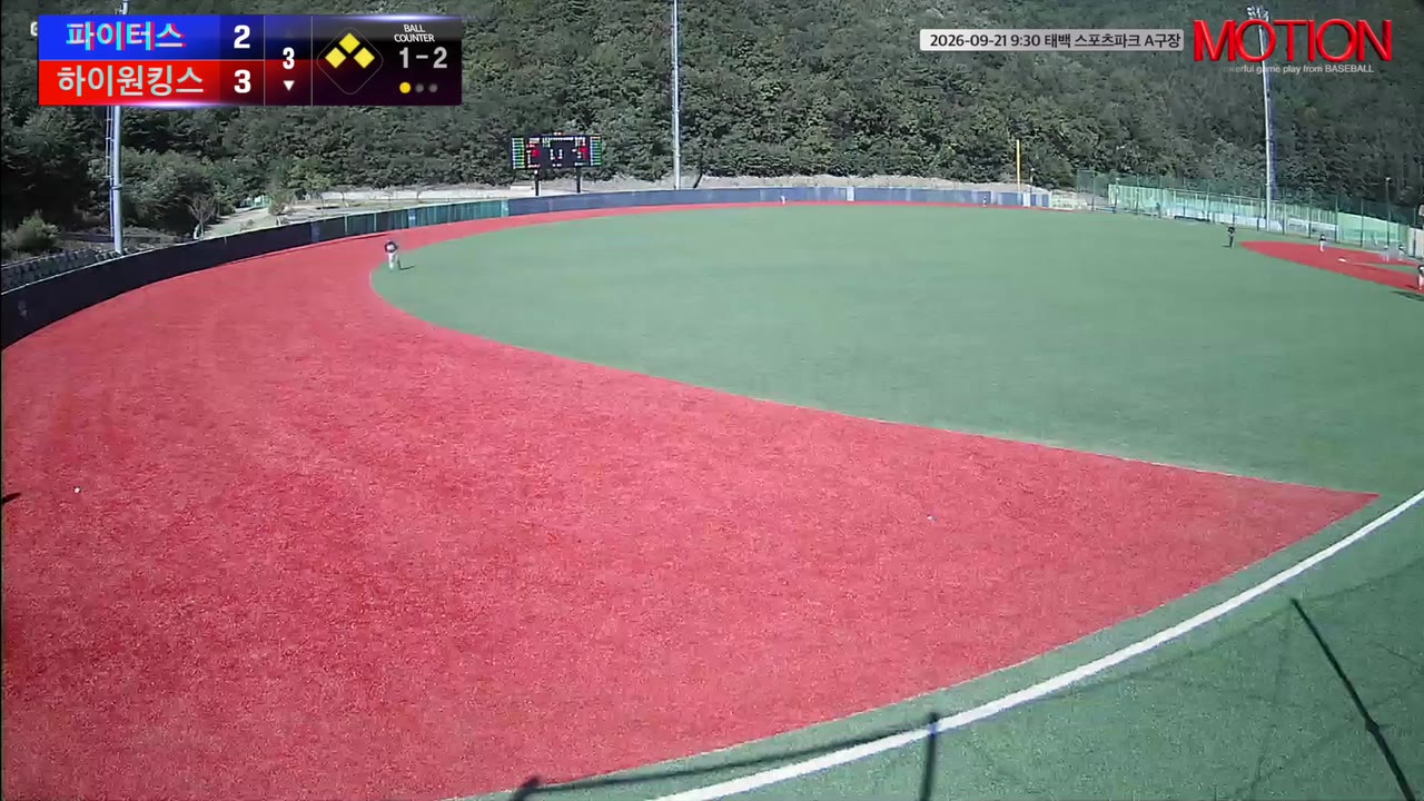 유형원(10번, 하이원킹스) 2루타 클립 | vs 파이터스 | 9/21 (태백 스포츠파크 A구장)