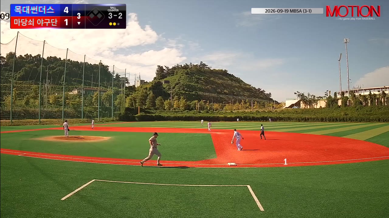 이동희(77번, 마당쇠 야구단) 3루타 클립 | vs 목대썬더스 | 9/19 (신축구장)