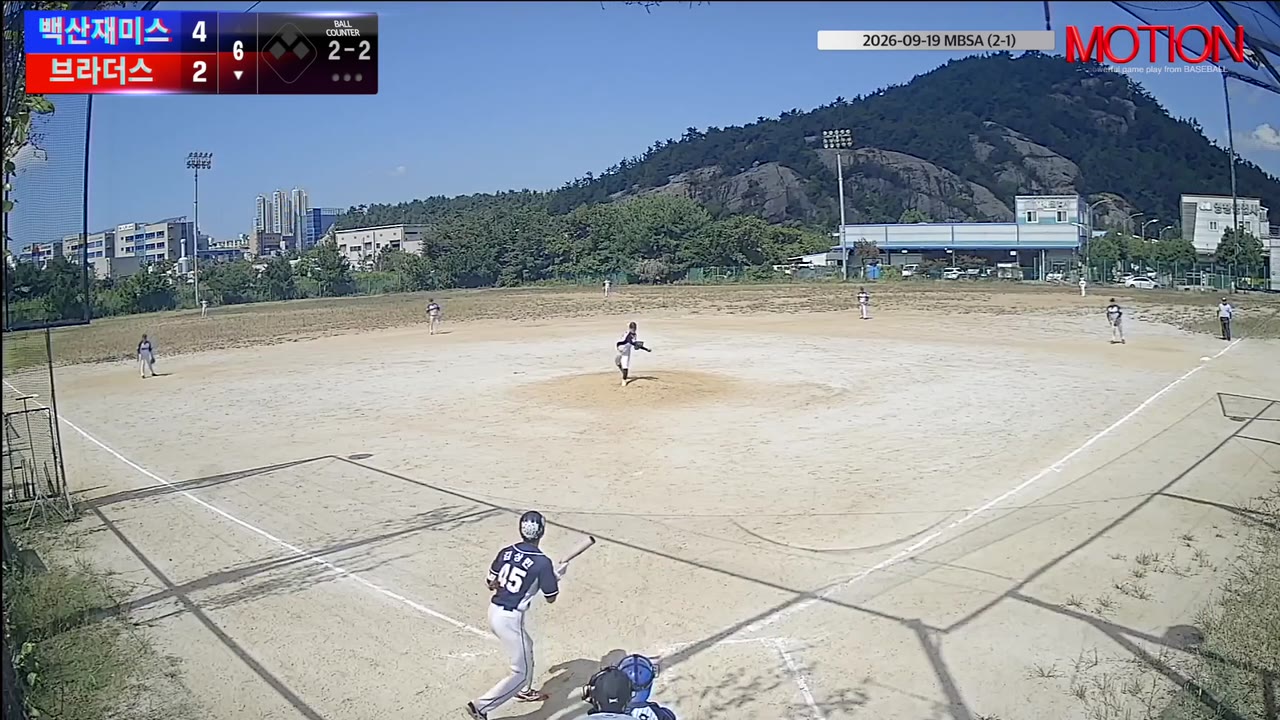 김상민(45번, 브라더스) 사구 클립 | vs 백산재미스 | 9/19 (2구장)