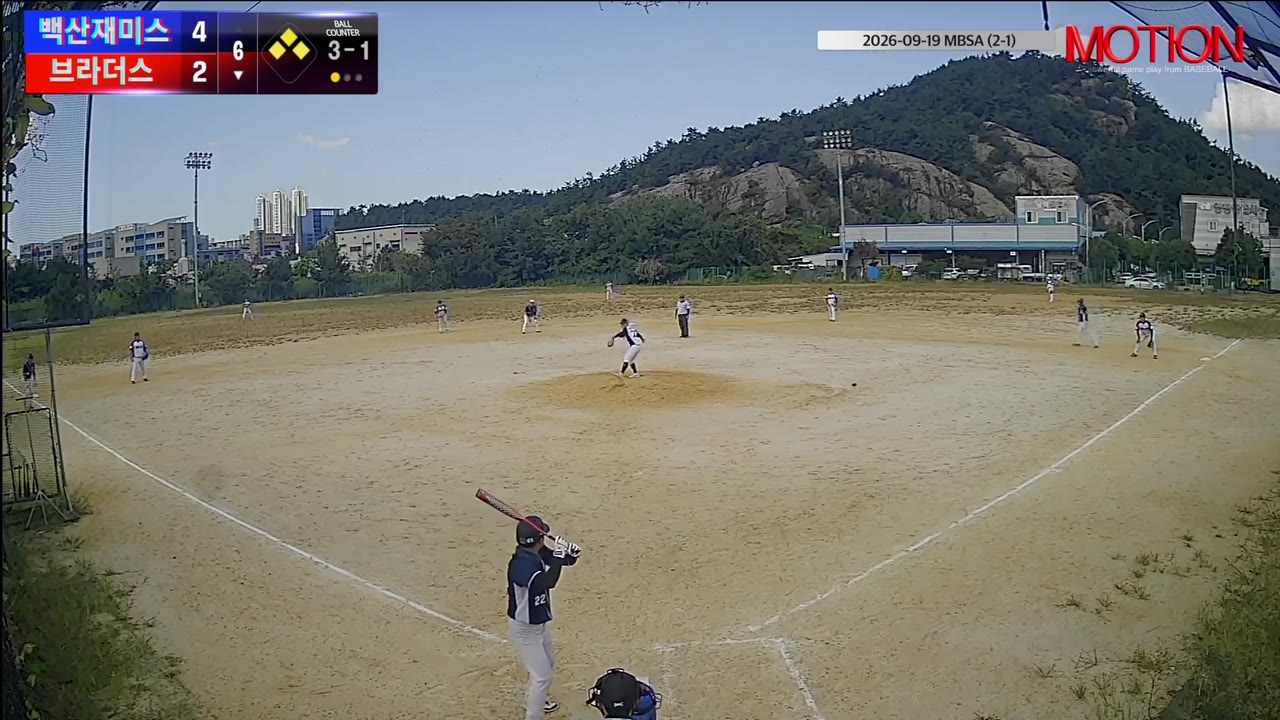 강지성(22번, 브라더스) 볼넷 클립 | vs 백산재미스 | 9/19 (2구장)