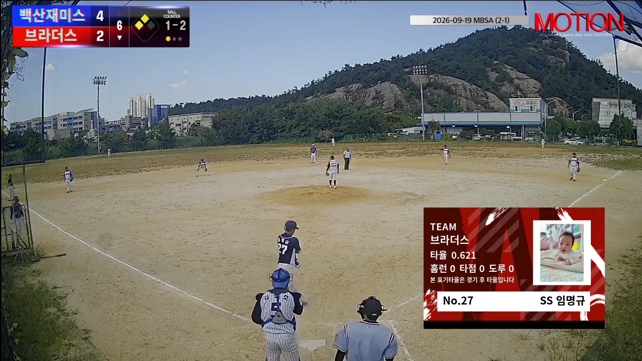 임명규(27번, 브라더스) 고의사구 클립 | vs 백산재미스 | 9/19 (2구장)