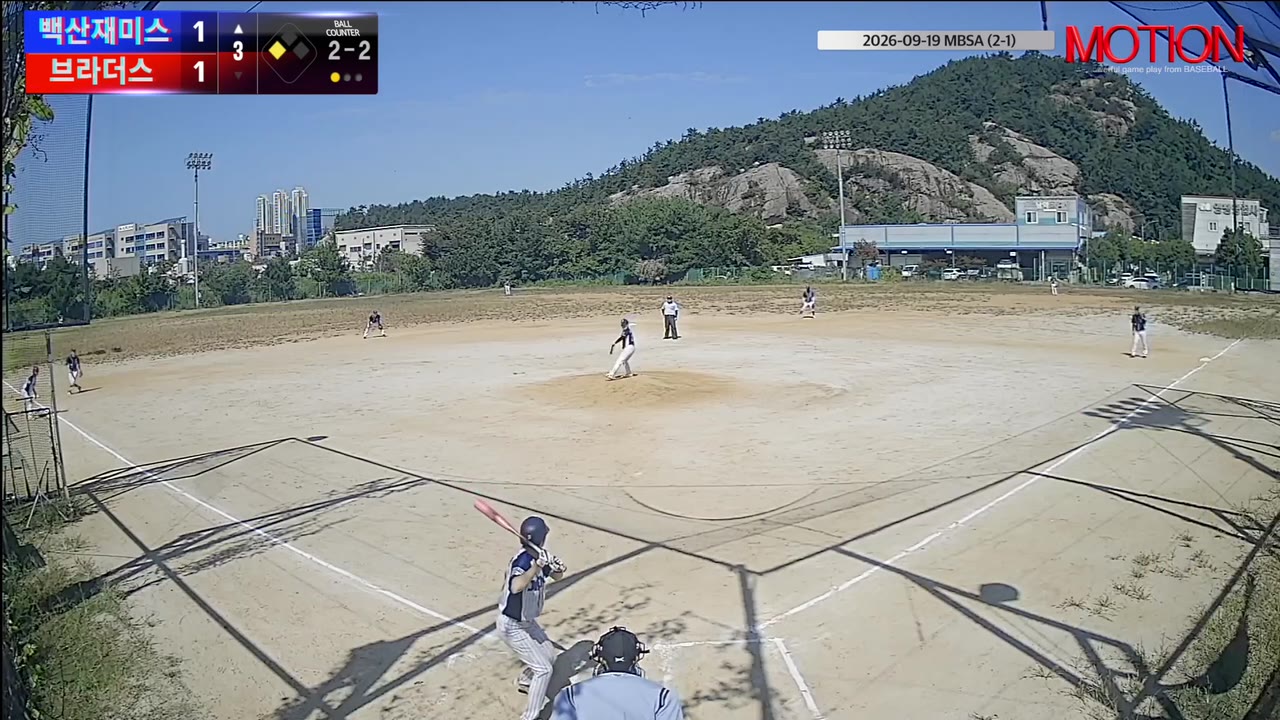 김경민(33번, 백산재미스) 2루타 클립 | vs 브라더스 | 9/19 (2구장)