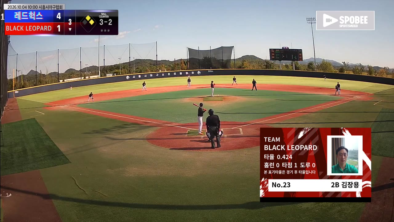 김장용(23번, BLACK LEOPARD) 실책 클립 | vs 레드헉스 | 10/4 (에코피아야구장)