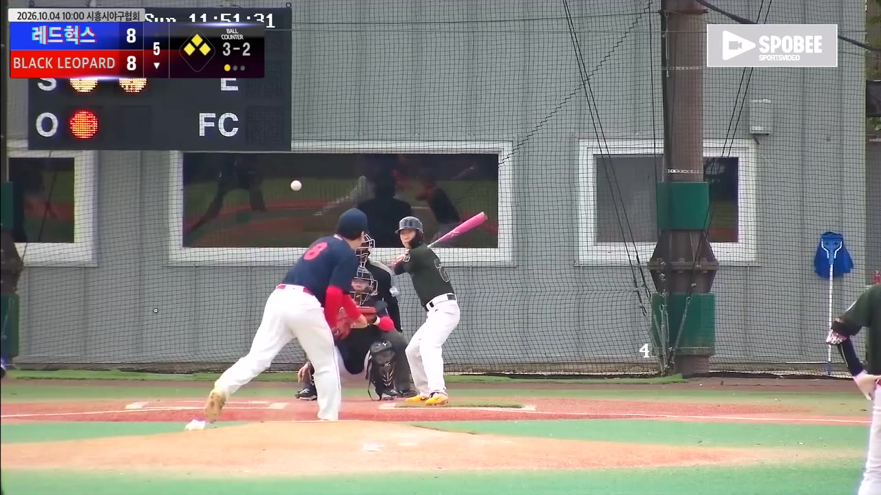 김장용(23번, BLACK LEOPARD) 실책 클립 | vs 레드헉스 | 10/4 (에코피아야구장)