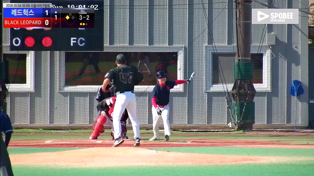 서태원(31번, 레드헉스) 낫아웃 클립 | vs BLACK LEOPARD | 10/4 (에코피아야구장)