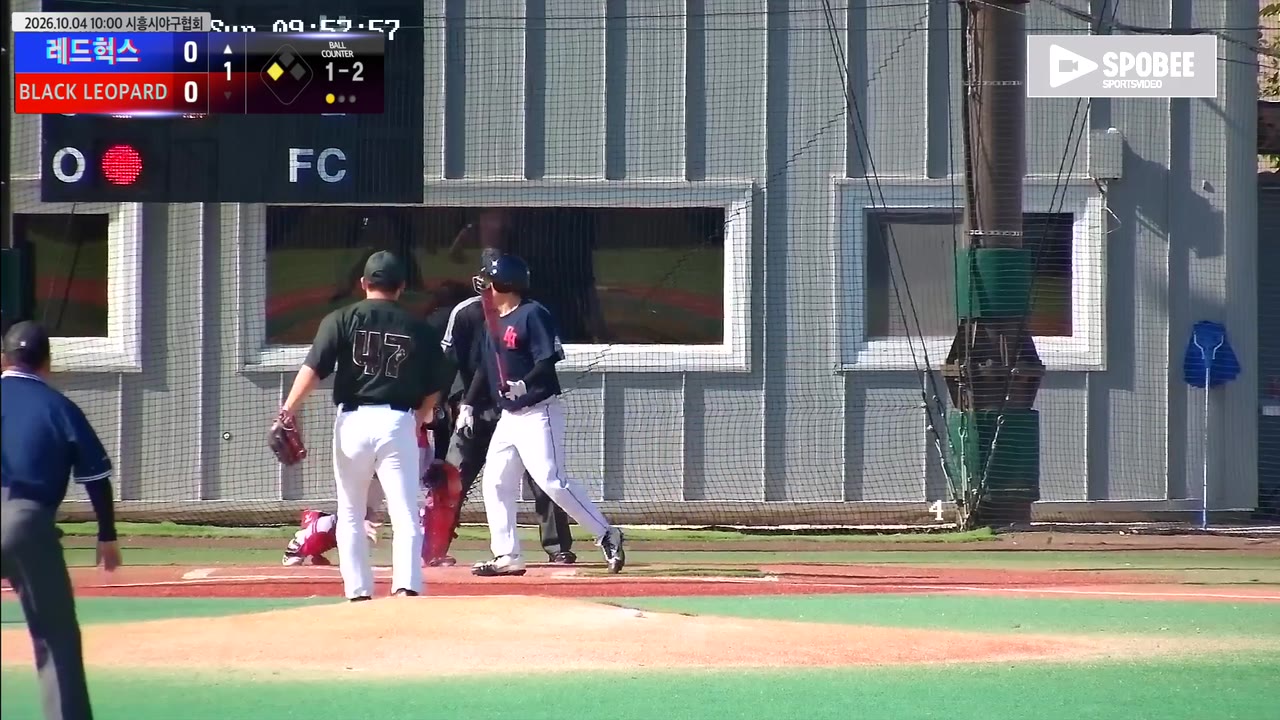 최형식(14번, 레드헉스) 낫아웃 클립 | vs BLACK LEOPARD | 10/4 (에코피아야구장)