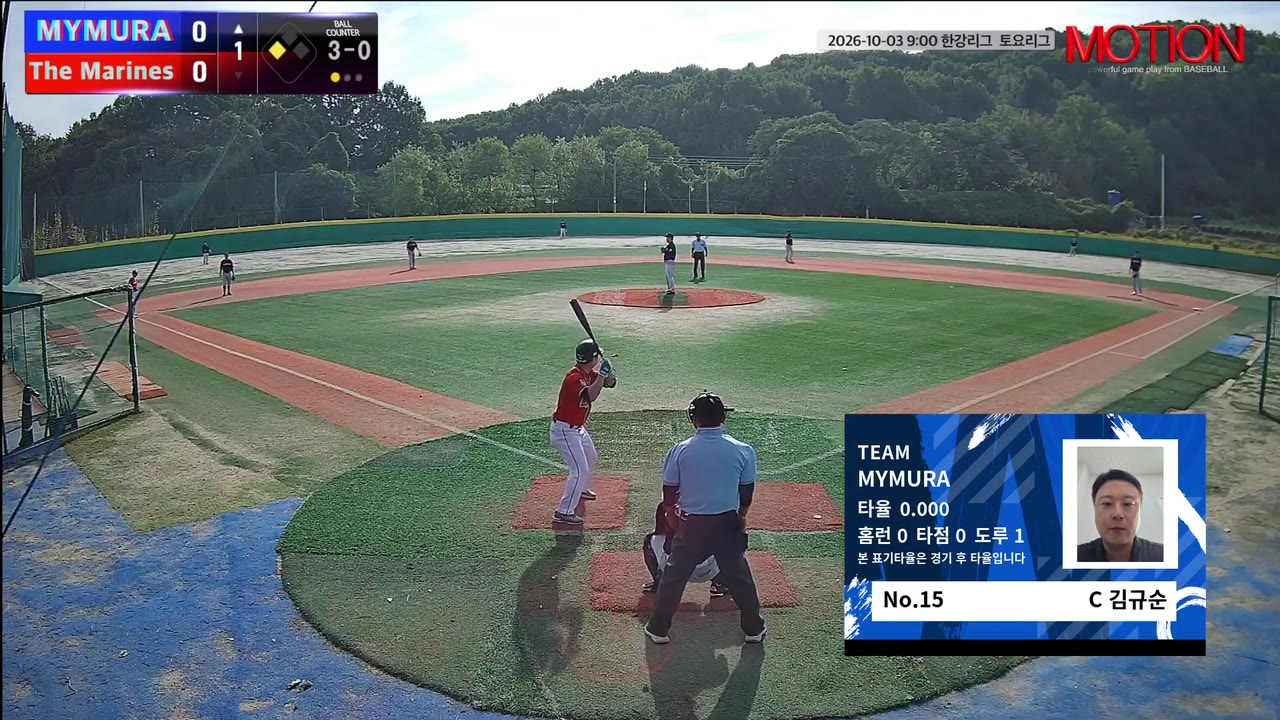 김규순(15번, MYMURA) 볼넷 클립 | vs The Marines | 10/3 (고촌 야구장)