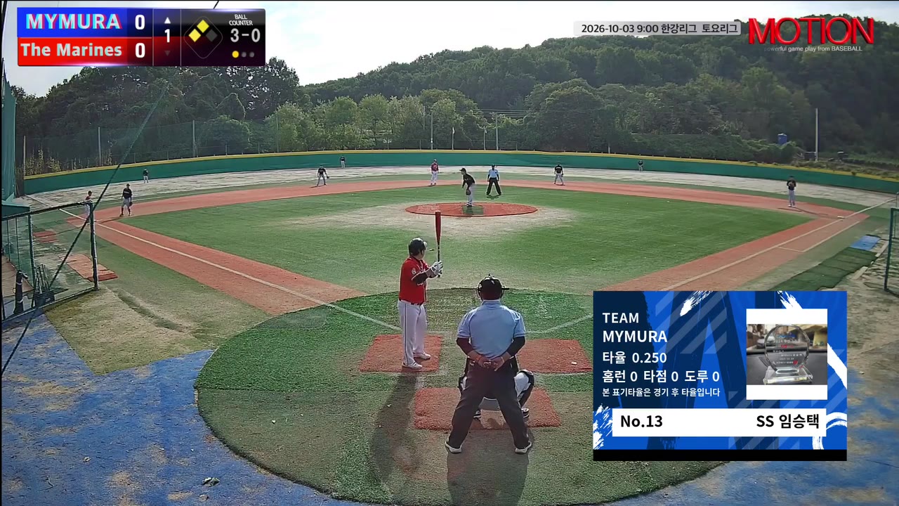 임승택(13번, MYMURA) 1루타 클립 | vs The Marines | 10/3 (고촌 야구장)