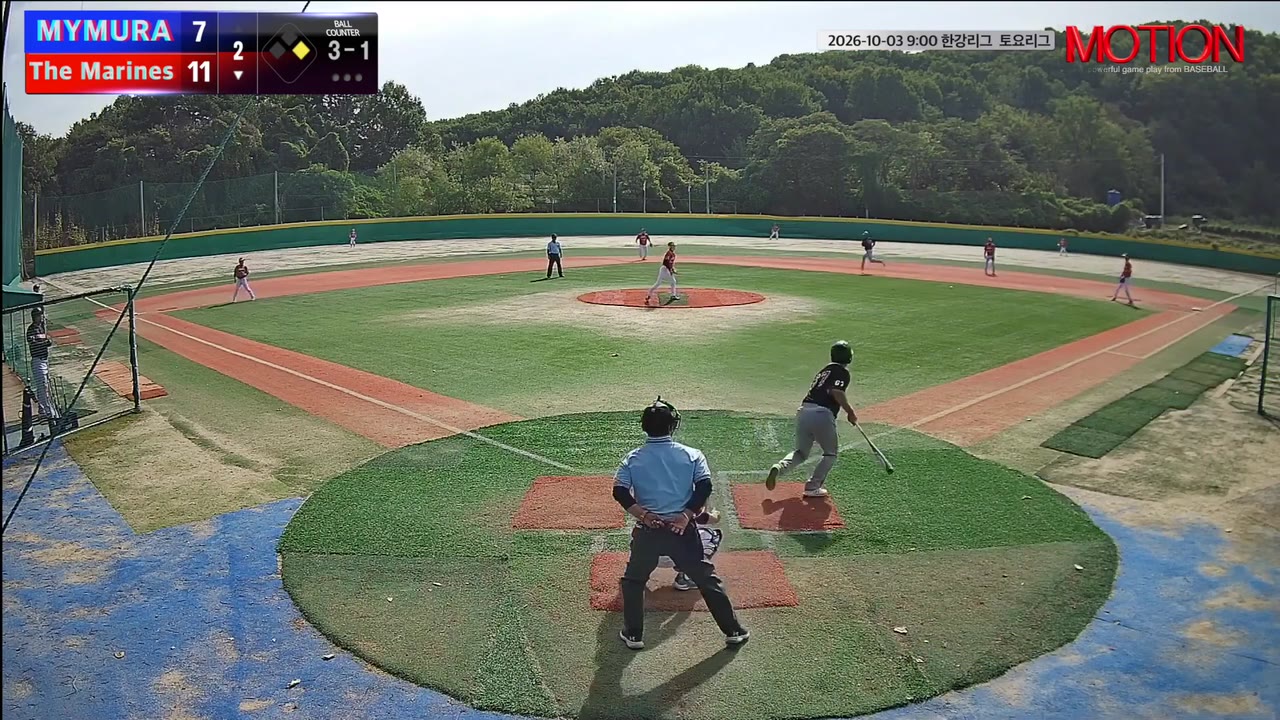 이상혁(45번, The Marines) 1루타 클립 | vs MYMURA | 10/3 (고촌 야구장)