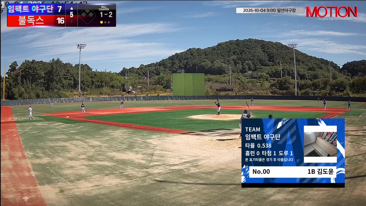 김도윤(0번, 임팩트 야구단) 1루타 클립 | vs 불독스 | 10/4 (필연야구장)