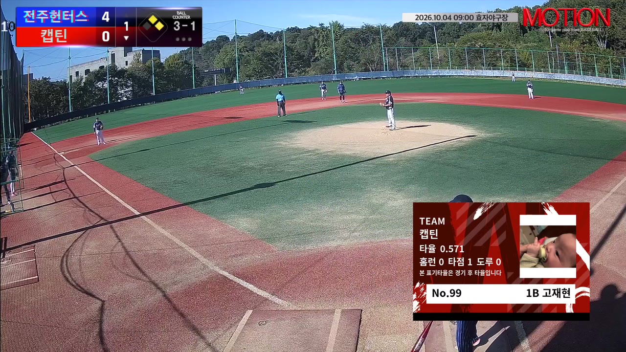 고재현(99번, 캡틴) 1루타 클립 | vs 전주헌터스 | 10/4 (효자야구장)