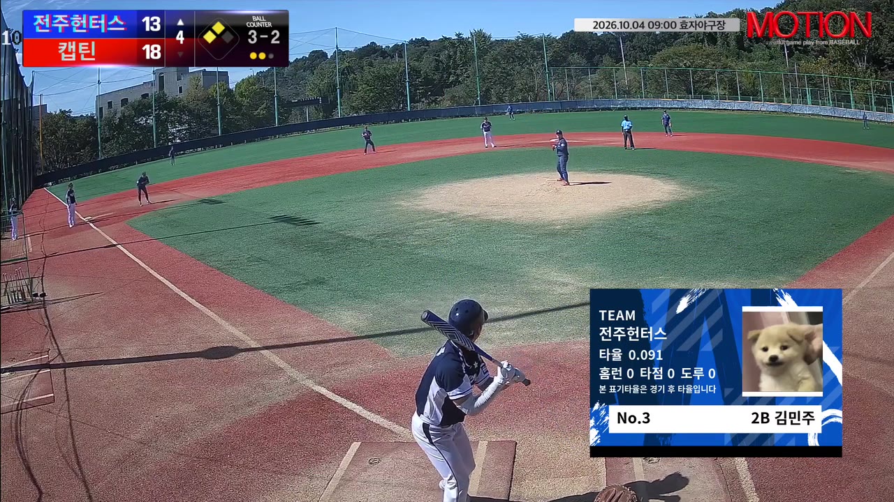 김민주(3번, 전주헌터스) 낫아웃 클립 | vs 캡틴 | 10/4 (효자야구장)