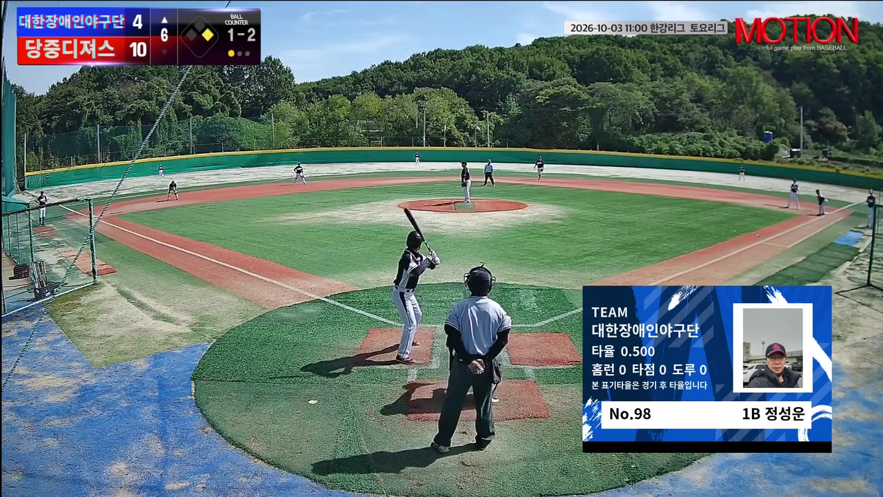 정성운(98번, 대한장애인야구단) 1루타 클립 | vs 당중디져스 | 10/3 (고촌 야구장)