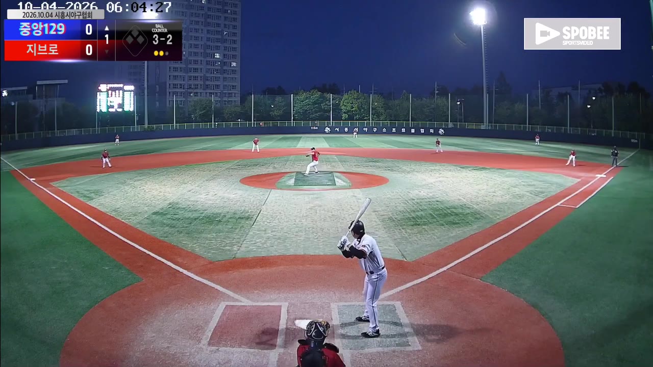 정승원(77번, 중앙129) 볼넷 클립 | vs 지브로 | 10/4 (소망야구장)