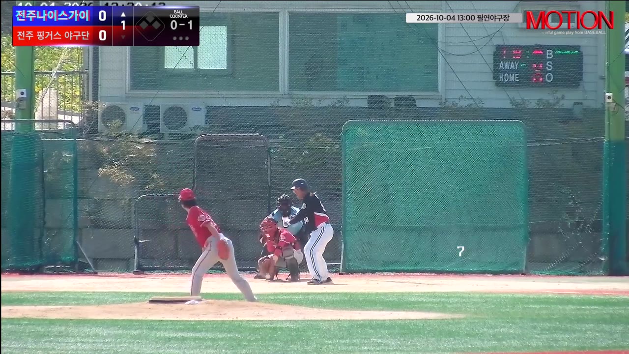 김민수(98번, 전주나이스가이) 볼넷 클립 | vs 전주 핑거스 야구단 | 10/4 (필연야구장)