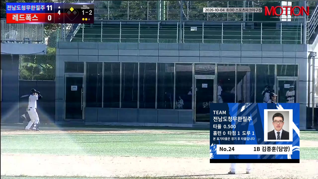 전남도청무한질주 주요 플레이 모음 | vs 레드폭스 | 10/4 (스포츠파크야구장)